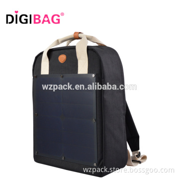 Solar Charger Backpack with 5,000 mAh Power Bank and Hydration Pack and Ergonomic Carrying System